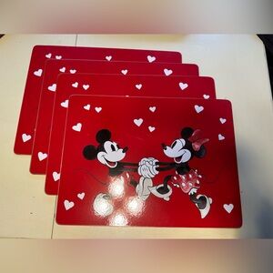 Pottery Barn Kids Red Mickey and Minnie Mouse Placemats